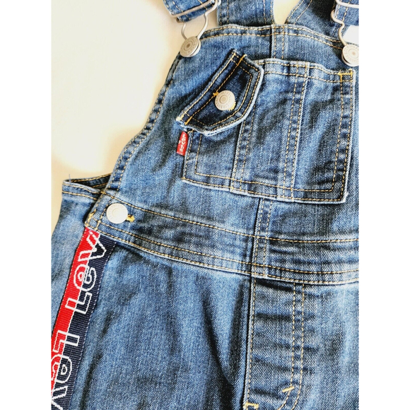 LEVI'S KIDS DENIM OVERALLS SPELLED OUT SIZE 2T - Picture 3 of 7